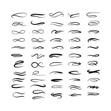 Black and white continuous line patterns in abstract swirls and waves msea .. Stock Illustration