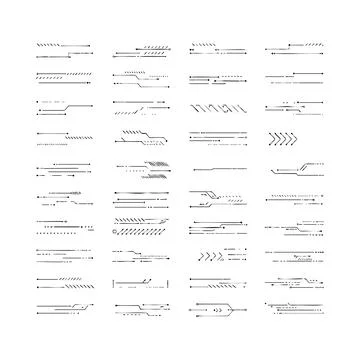 Black and white continuous line patterns with geometric shapes and abstract.. Stock Illustration