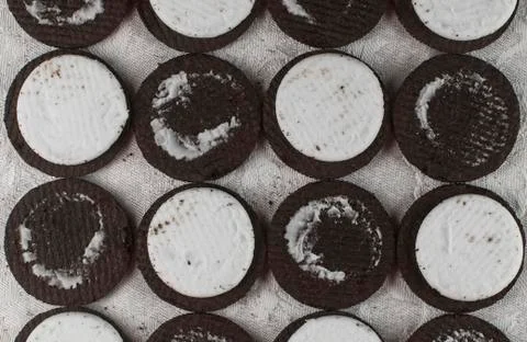 Black and White Cookie Pattern 写真素材