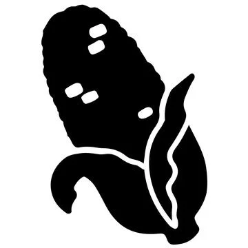 Black and White Corn Icon Stock Illustration