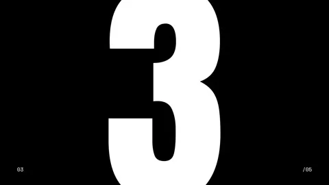 Black and white countdown from 5 to 0 Vídeos de archivo 348302681
