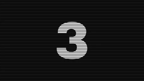 Black and white countdown from 5 to 0 Vídeos de archivo 348302701