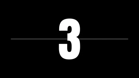 Black and white countdown from 5 to 0 Stock-Footage 348302864