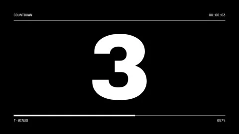 Black and white countdown from 5 to 0 Stock Footage 348303097