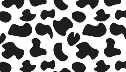 Black and white cow pattern seamless texture background 库存插图