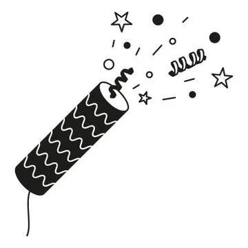 Black and white cracker Stock Illustration