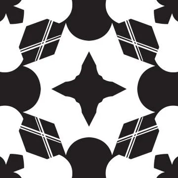 Black and White Cross Pattern Stock Illustration