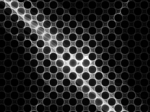 Black and white cross section of nanotubes background Illustrazione stock