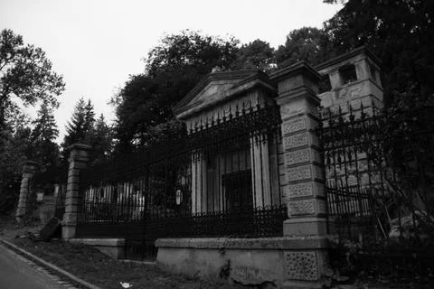 Black and white crypt Stock Photos