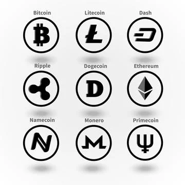 Black and White Cryptocurrency icon. Vector illustration. Stock Illustration