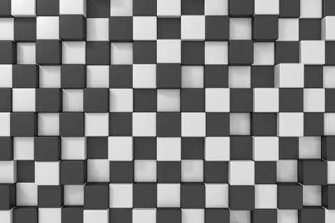 Black and white cubes background. 3d rendering. Stock Illustration