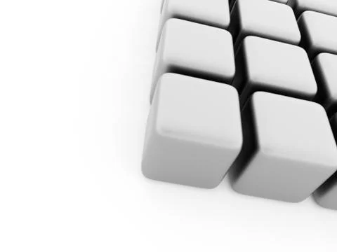 Black and white cubes concept rendered on white background Stock Illustration
