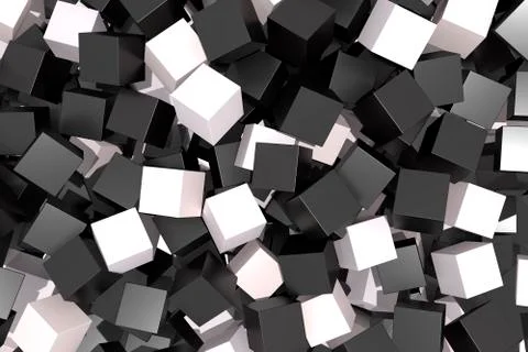 Black and white cubes Stock Illustration
