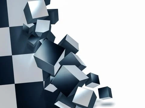 Black and white cubes Stock Illustration