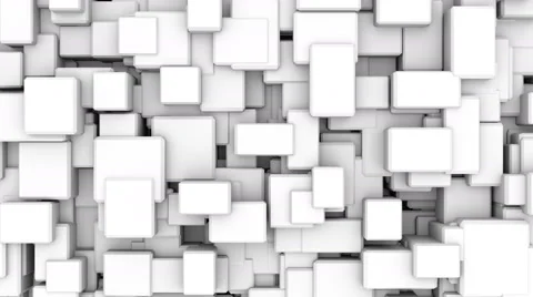 Black and white cubes pulse and shift - Cubic 006 HD, 4K Stock Video Stock Footage 64329046