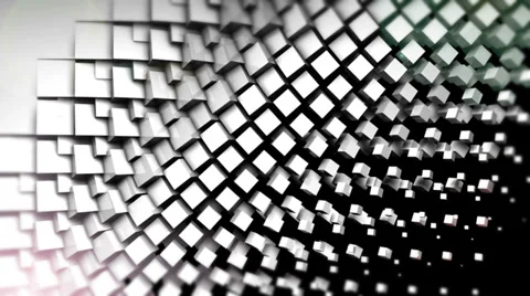 Black and white cubes screen wipe transition with alpha matte Stock Footage
