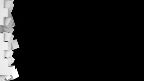 Black and white cubes screen wipe transition with alpha channel Video stock 128465100