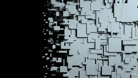 Black and white cubes screen wipe transition Stock Illustration