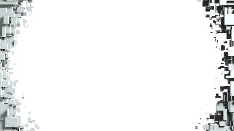 Black and white cubes screen wipe transition . White background Illustrazione stock