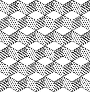 Black and white cubes seamless pattern Illustrazione stock