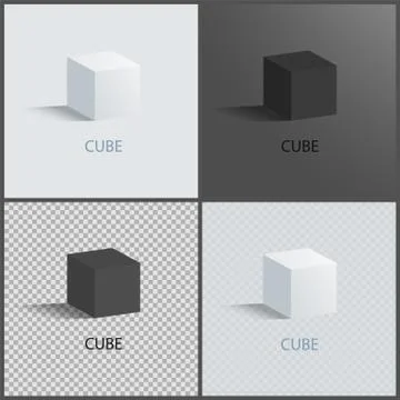 Black and White Cubes Set, Vector Illustration Illustrazione stock