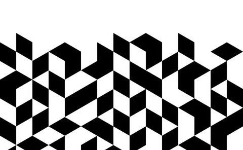 Black and White Cubic Pattern Illustrazione stock