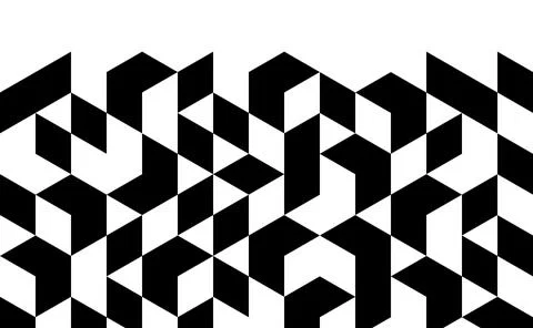 Black and White Cubic Pattern Illustrazione stock
