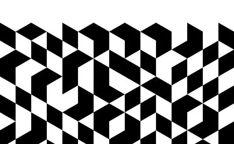 Black and White Cubic Pattern Illustrazione stock