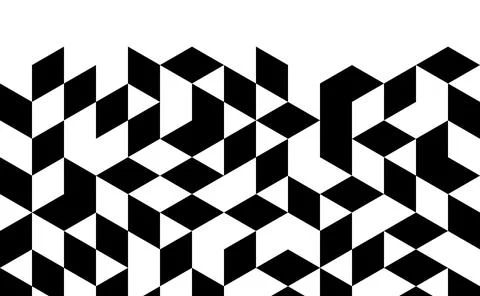 Black and White Cubic Pattern Illustrazione stock