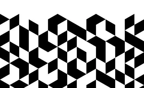 Black and White Cubic Pattern Illustrazione stock