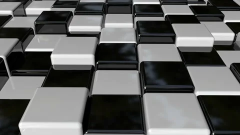 Black and white cubic ripple geometric abstract minimalist background.  Stock Footage 130577112