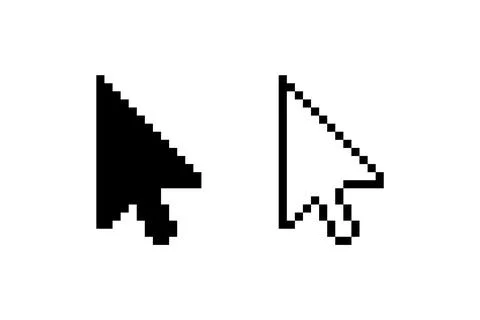 Black and White Cursor Arrows Stock Illustration