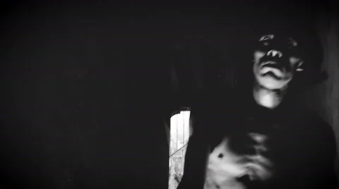 Black and white dancer performing like a skeleton on Halloween Stock Footage 53082489