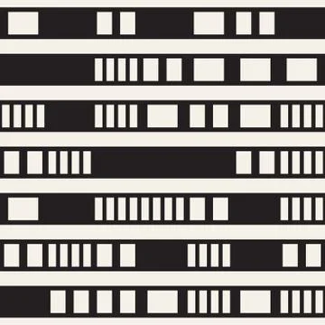 Black and White Dashed Lines Pattern. Modern Abstract Vector Seamless Backg.. 스톡 일러스트