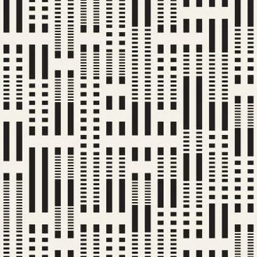 Black and White Dashed Lines Pattern. Modern Abstract Vector Seamless Backg.. 스톡 일러스트