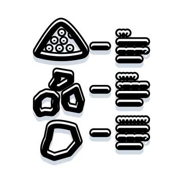 Black and white data visualization comparing different concepts 库存插图