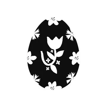 Black and white decorative Easter egg Stock Illustration