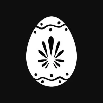 Black and white decorative Easter egg Stock Illustration