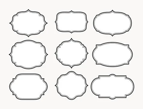 Black and white decorative frames, decorative vintage frames Stock Illustration