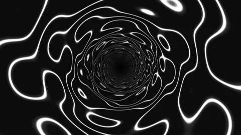Black and white depth tunnel background for seamless Video stock 342506538