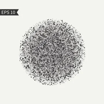 Black and white design element. Burst glitter sparkles on white background Stock Illustration