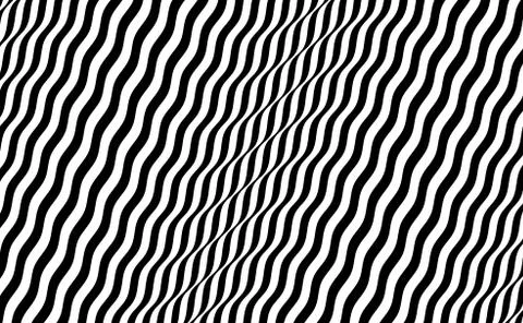 Black and white design. Pattern with optical illusion. Illustrazione stock