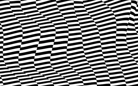Black and white design. Pattern with optical illusion. Stock Illustration