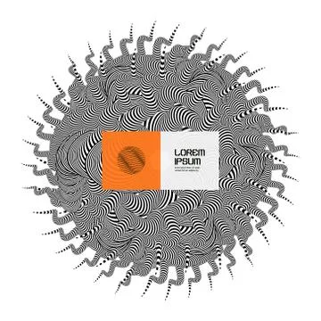 Black and white design. Pattern with optical illusion. Abstract background. Stock Illustration