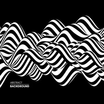 Black and white design. Pattern with optical illusion. Abstract background. Illustrazione stock