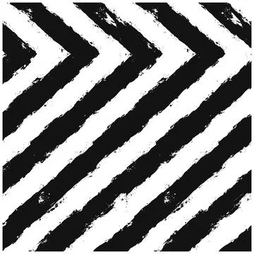 Black and white diagonal brush stroke chevron pattern background abstract Stock Illustration