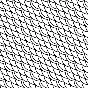 Black and white diagonal fish scale pattern Illustrazione stock