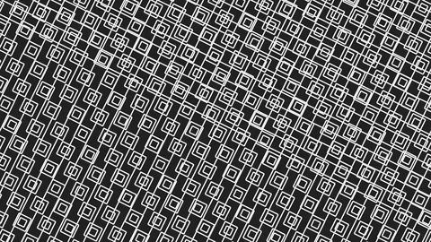 Black and white diagonal grid of repeating square motifs forms an abstract ge Stock-Illustration