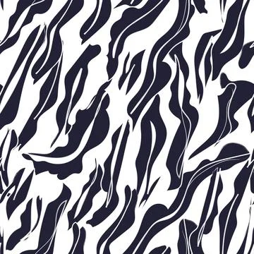 Black and White diagonal Leaf seamless pattern design Stock Illustration