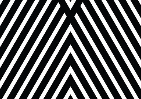 Black and white diagonal lines with stipes triangular shapes background, vector Stock Illustration